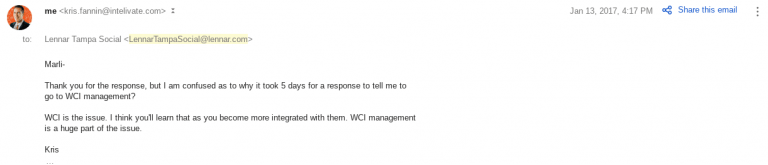 My Lennar Customer Care Experience - Not Good | My Lennar Home