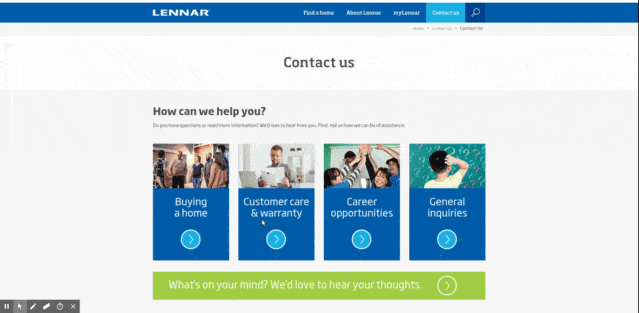 lennar customer care service request lennar website